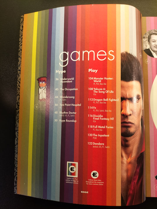 Edge Magazine April 2018 #319 Subscriber (595) Monster Hunter: World Yakuza 6