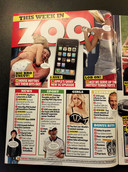 Zoo Magazine 20-26 June 2008 Danielle Lloyd Katie Price Ronaldo Beckham SKU 1554