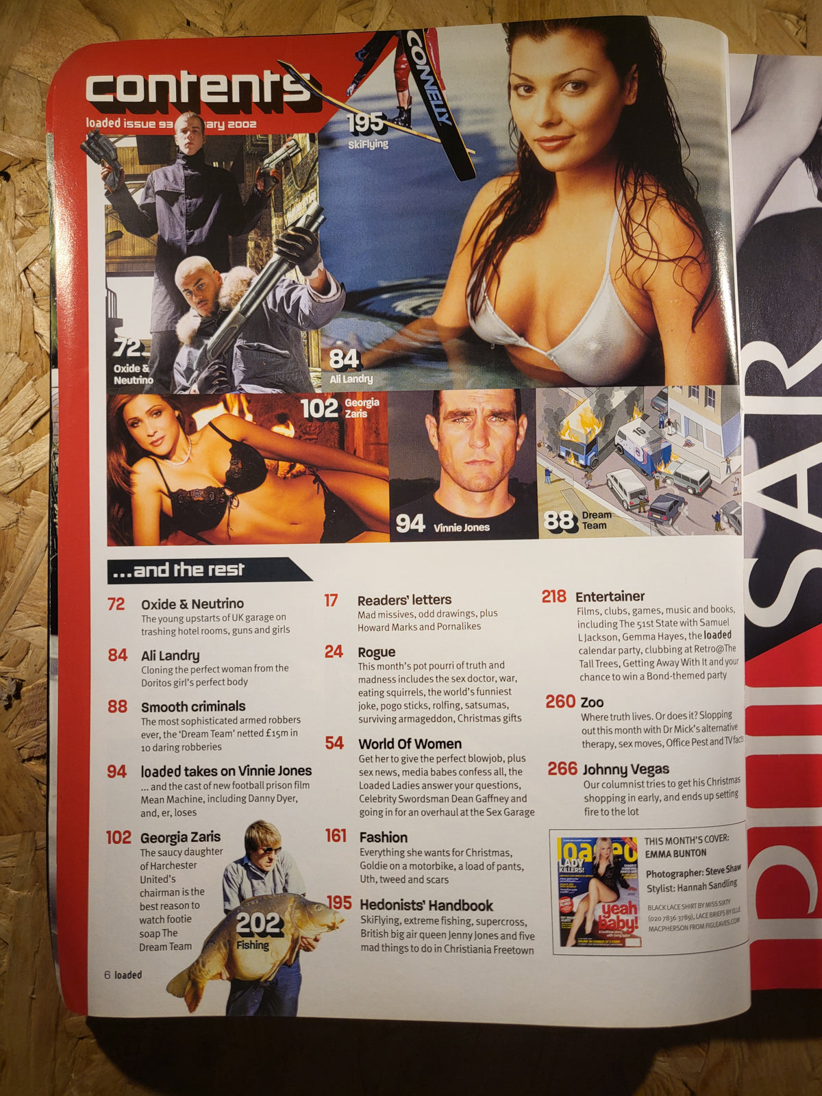 Loaded Magazine January 2002 Emma Bunton Vinnie Jones Ali Landry Issue 93 SKU 1557