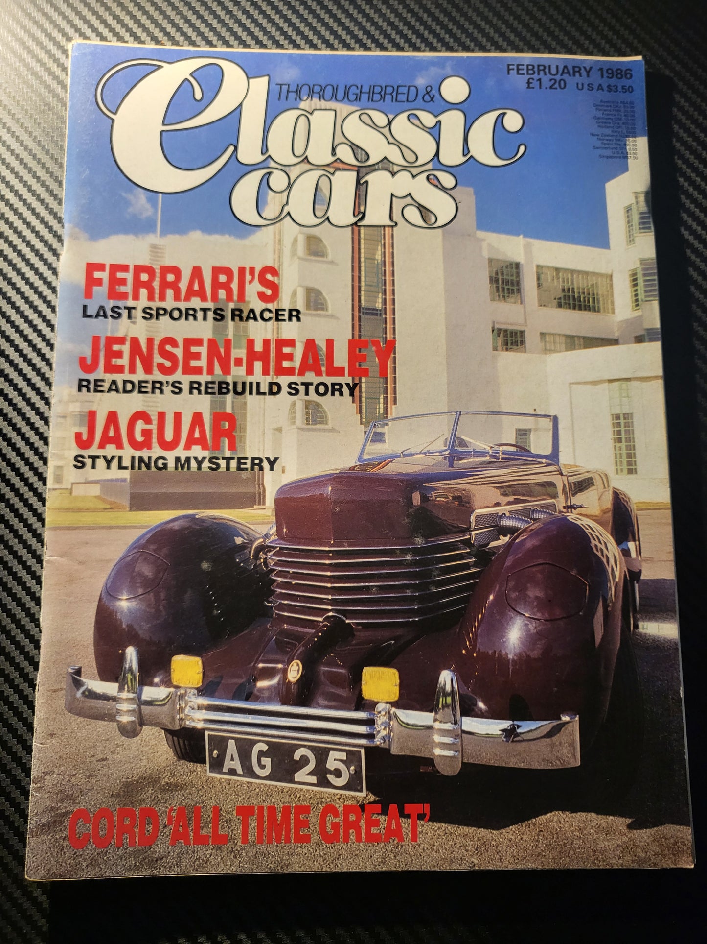 Classic Cars Magazine February 1986 (984) Ferrari 312PB Jensen-Healey Jaguar