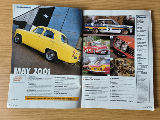 CLASSIC FORD Magazine May 2001 (1117) Escort Lotus Cortina Cortina