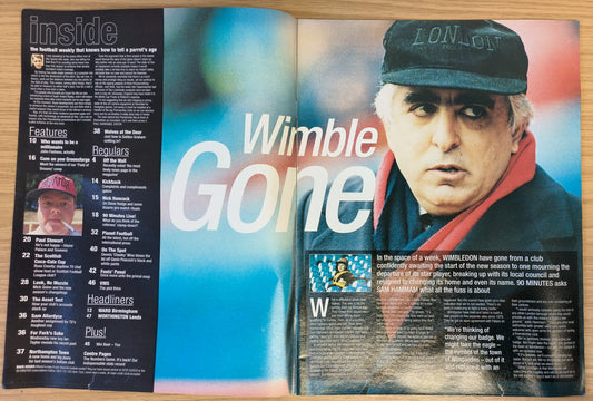 90 Minutes Magazine Issue 220 - 27 August 1994 - Tatts Tints & Taches Paul Stewart Wimbledon