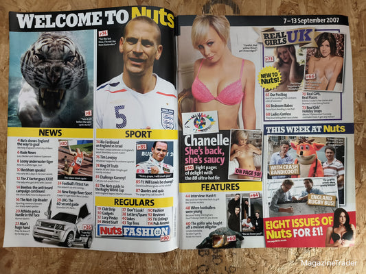 Nuts Magazine 7-13 September 2007 Chanelle Hayes Rio Ferdinand Lewis Hamilton
