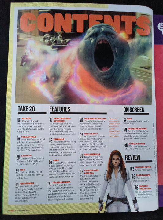 Empire Magazine November 2021 (1176) Ghostbusters Afterlife Subscriber Cover Dune Eternals