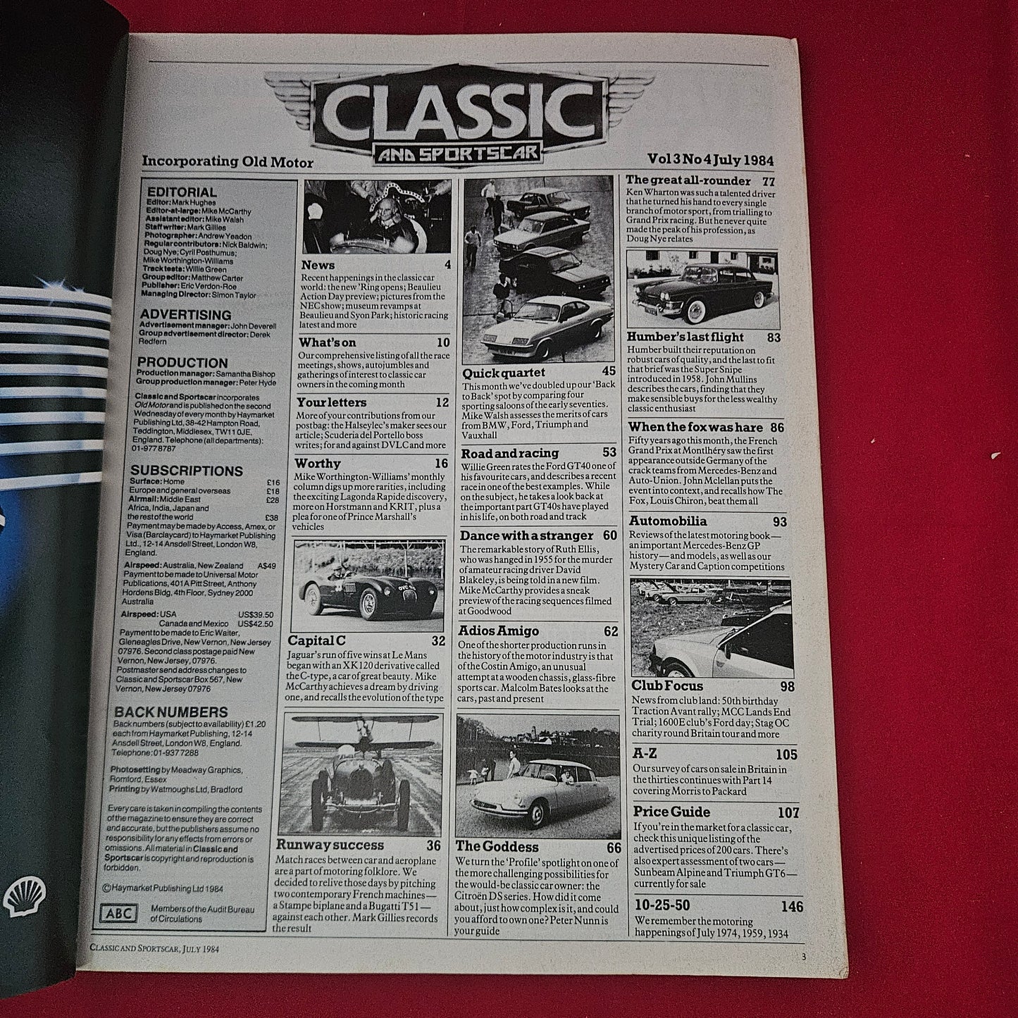 Classic and Sportscar Magazine July 1984 (1197) Bugatti v Biplane Ford GT40