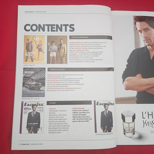 Esquire Magazine January 2008 (1210) Rufus Wainwright Cover David Walliams Bespoke