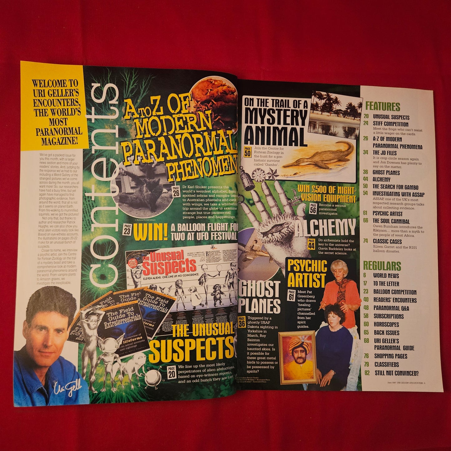 Uri Geller's Encounters Magazine June 1997 (1226) Ghost Planes Aliens Gambo