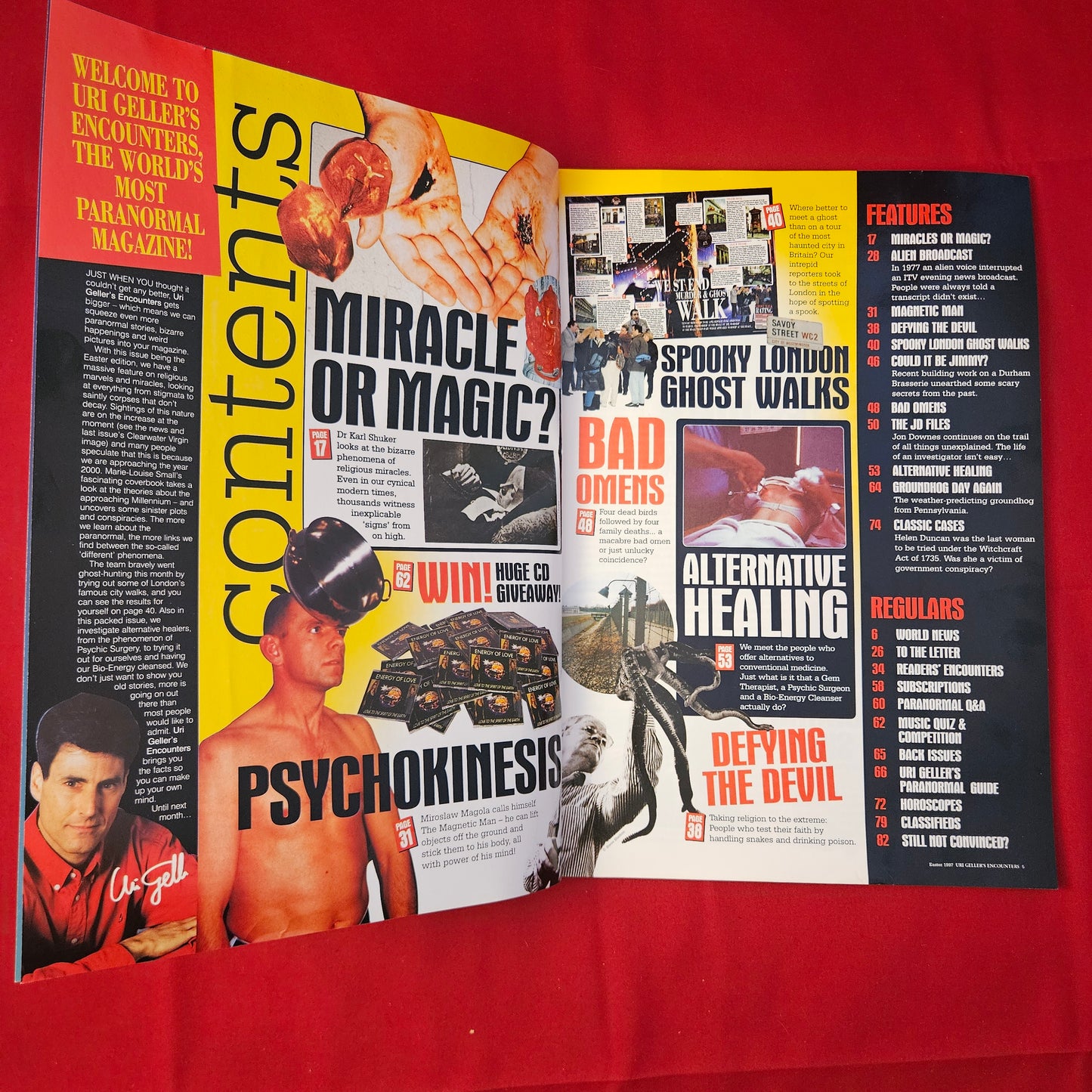 Uri Geller's Encounters Magazine Easter 1997 (1226) Miracles Alien Broadcast