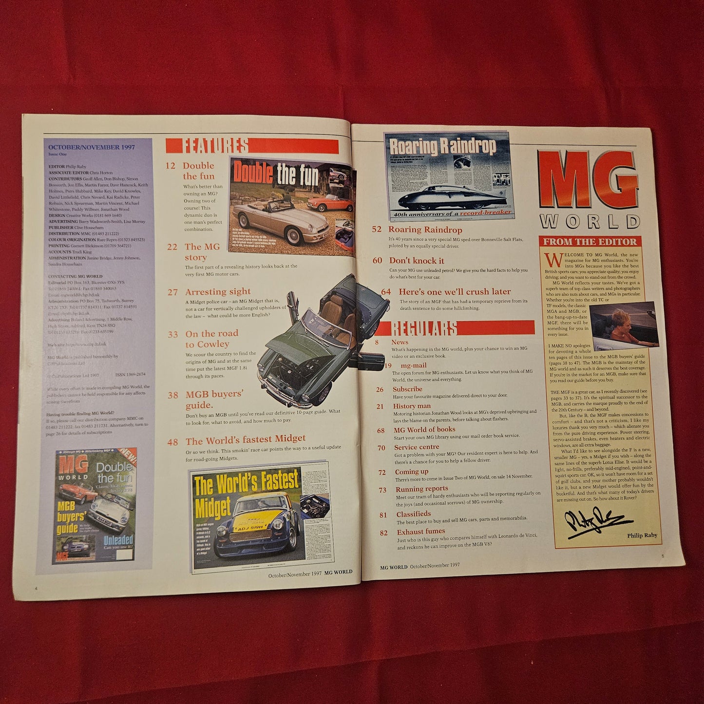 MG World Magazine October/November 1997 (1257) No 1 Classic MGB Luxury RV8 MGF Buyers Guide