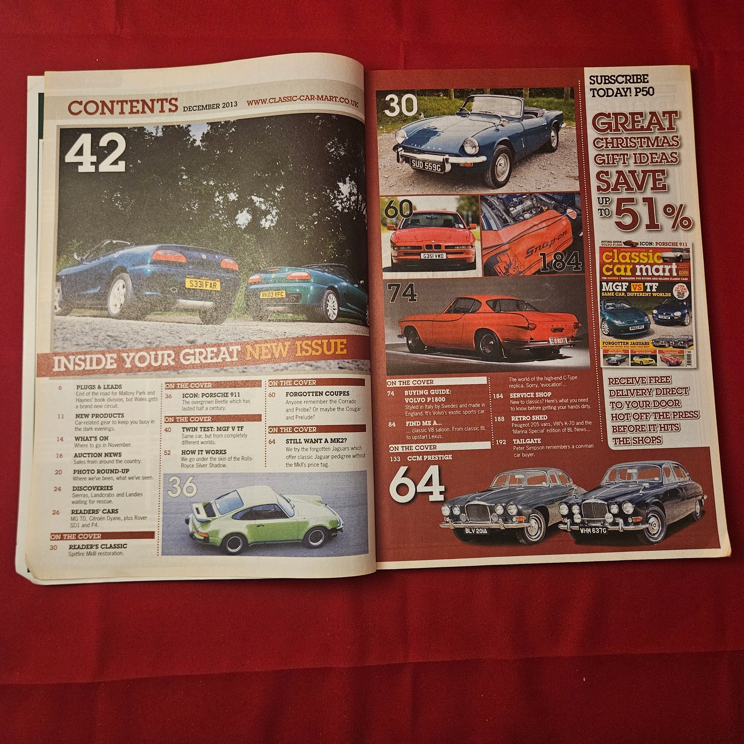 Classic Car Mart Magazine December 2013 (1257) MGF vs TF Forgotten Jaguars Porsche