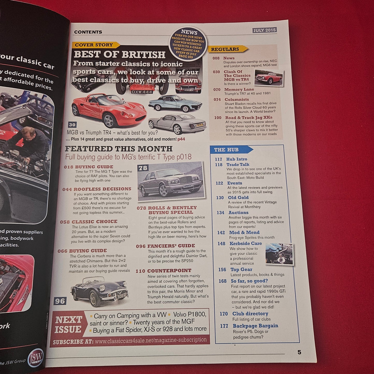 Classic Motoring Magazine July 2015 (1264) Best of British MG Lotus Elise Bentley