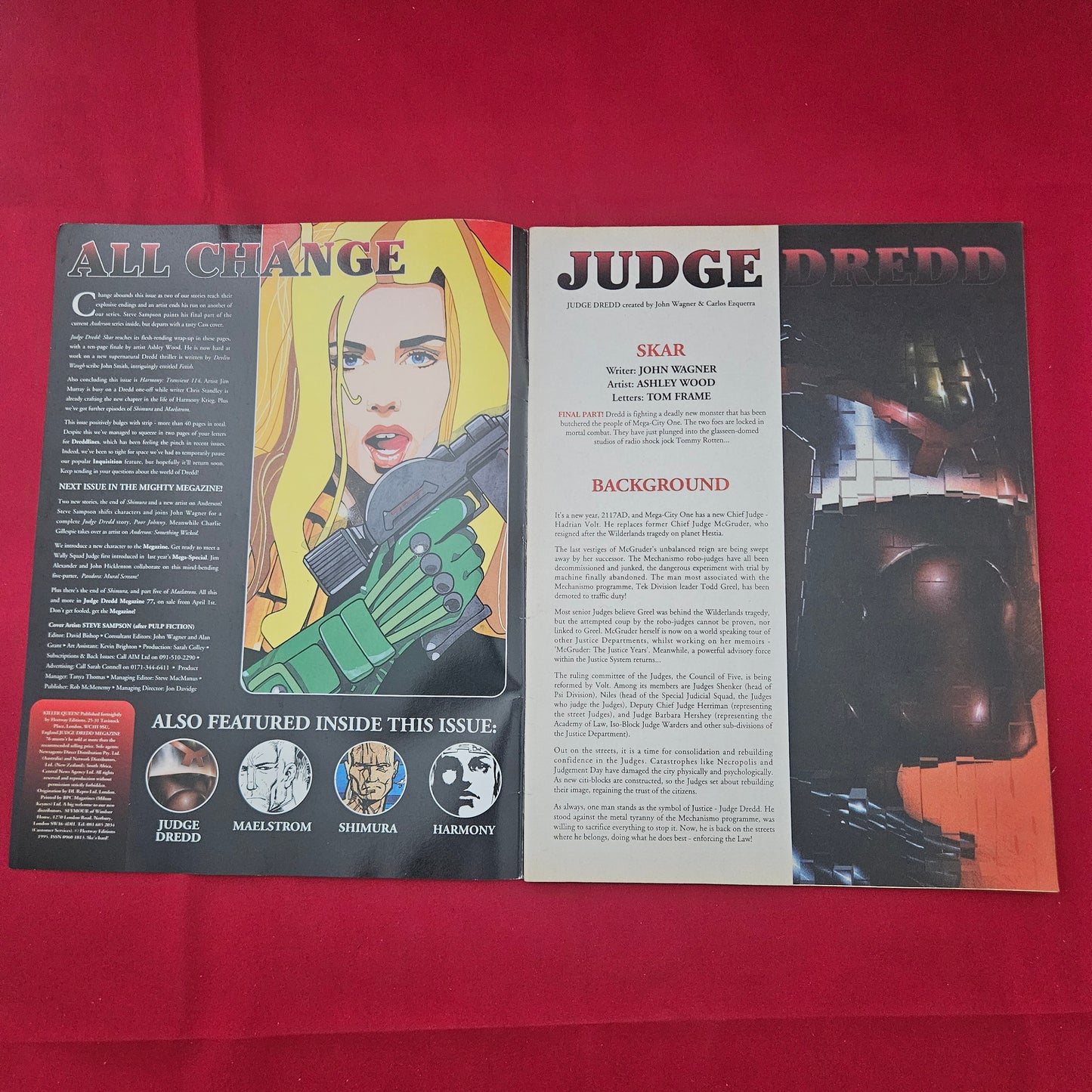 Judge Dredd Megazine (1266) No. 76 March 31 1995 Skar Harmony Shimura Anderson