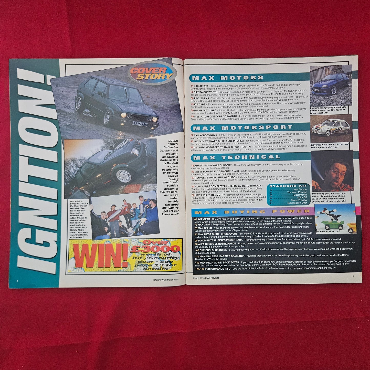 Max Power Magazine March 1994 (1267) VW Golf 16V Clio Cossie Dimma Sierra Cosworth