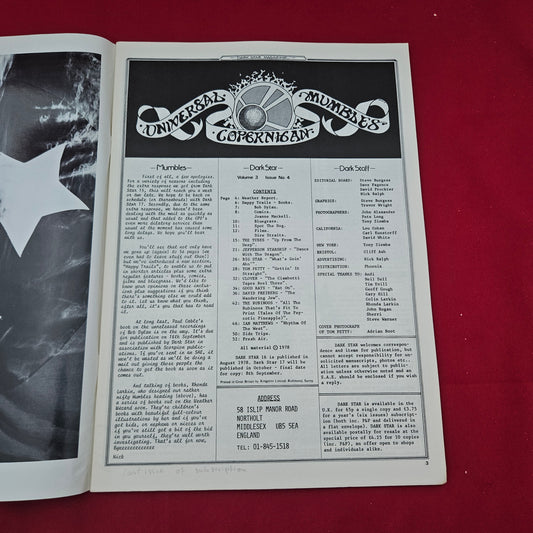 Dark Star Magazine August 1978 (1277) Vol 3 No 4 Tom Petty The Tubes Big Star