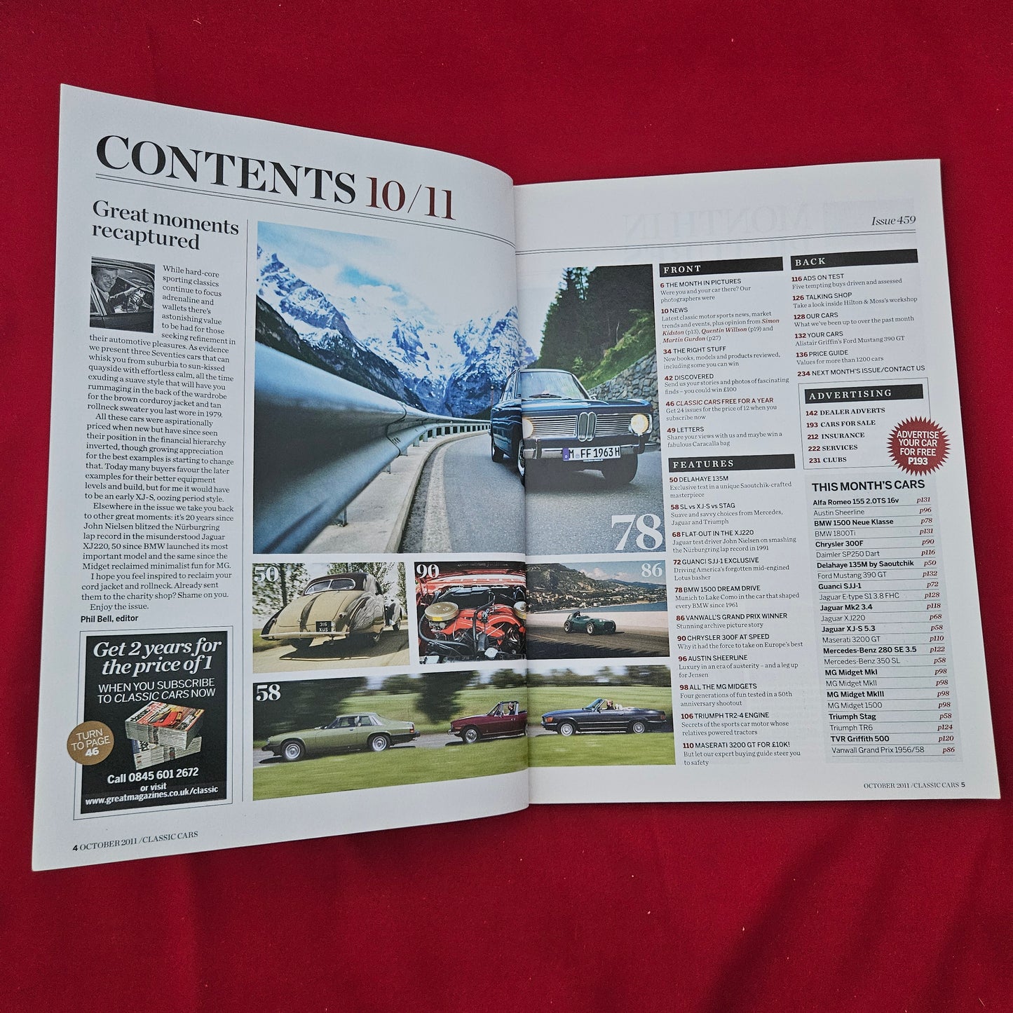 Classic Cars Magazine October 2011 (1285) Mercedes SL Jaguar XJ-S Triumph Stag