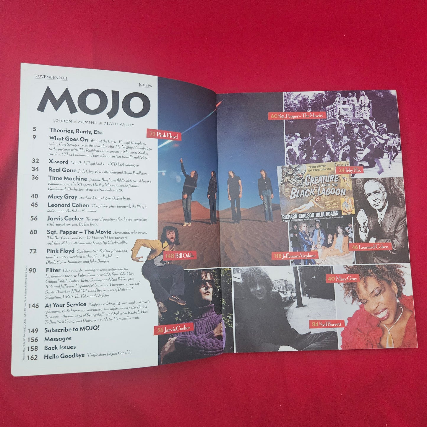 Mojo Magazine November 2001 (1288) Issue 96 Pink Floyd Syd Barrett Leonard Cohen