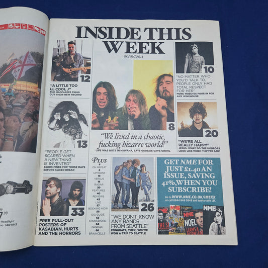 NME Magazine 6 August 2011 (1328) The Horrors Nirvana Amy Winehouse Kasabian