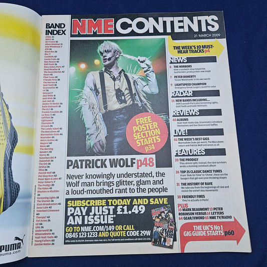 NME Magazine 21 March 2009 (1328) The Prodigy Yeah Yeah Yeahs Jack White Bono