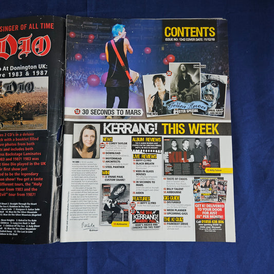 Kerrang Magazine December 11 2010 #1342 (1341) Biffy Clyro Slipknot 30 Seconds