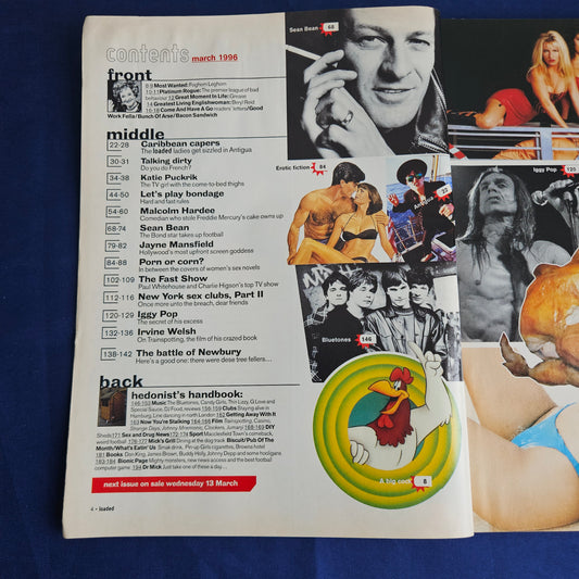 Loaded Magazine March 1996 (1342) Sean Bean Kathy Lloyd Poster Trainspotting