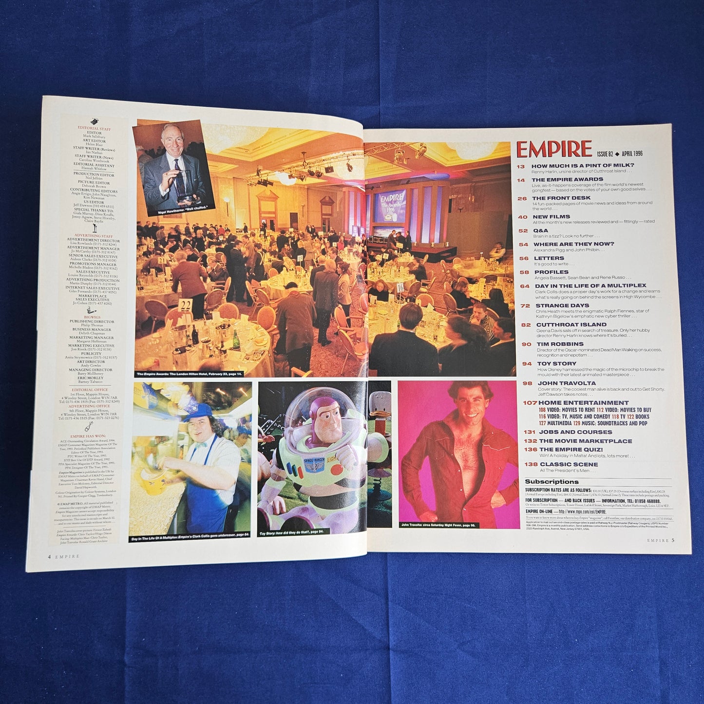 Empire Magazine April 1996 Issue 82 (1345) John Travolta Toy Story Kate Winslet Awards