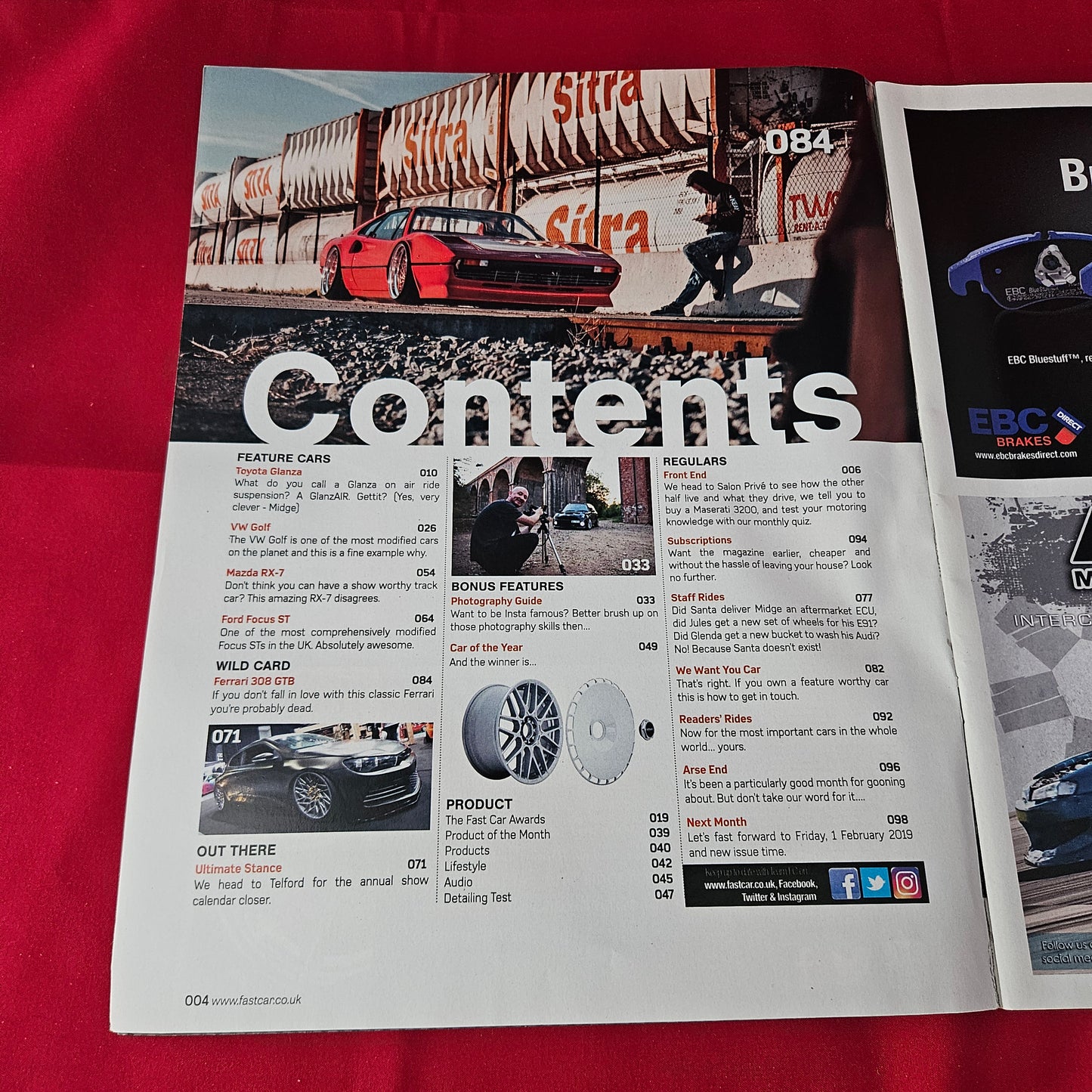 Fast Car Magazine February 2019 #404 (1367) Toyota Glanza Mazda RX-7 Ferrari 308 GTB