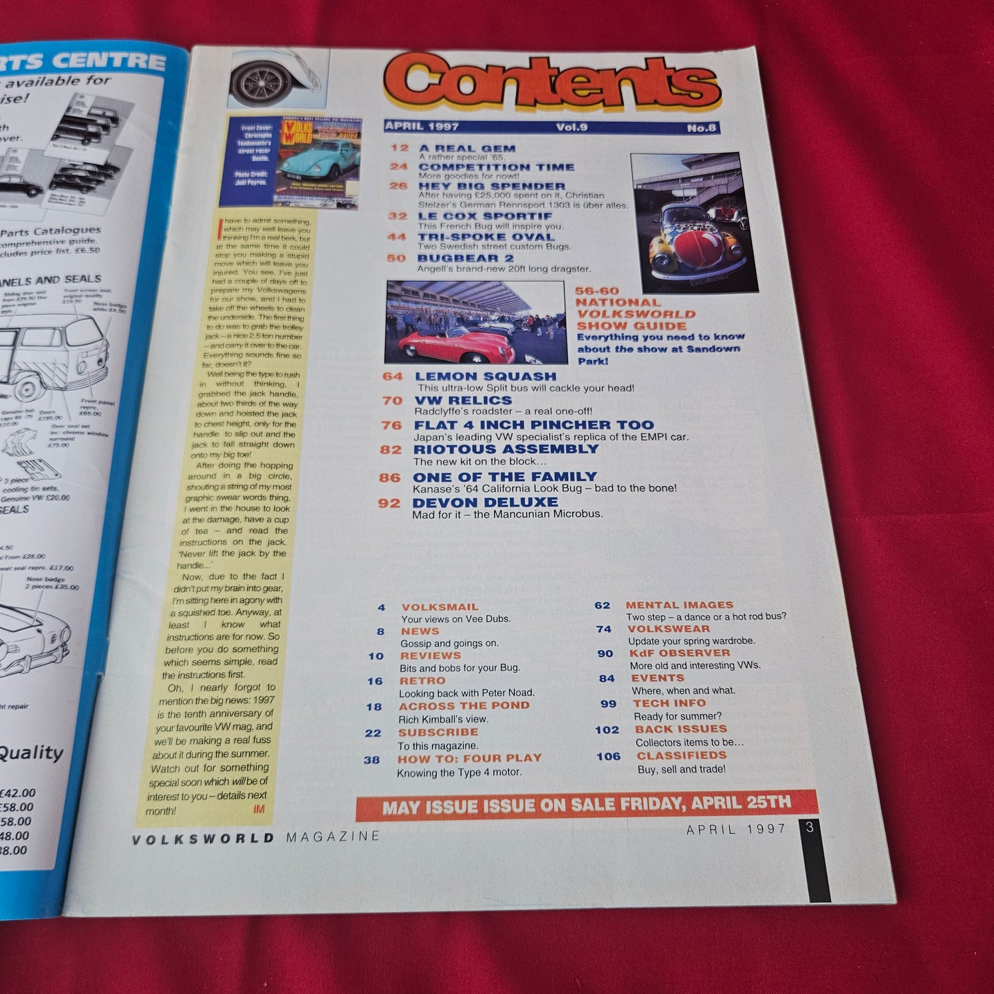 VolksWorld Magazine April 1997 (1372) Custom VW Beetle Bugbear 2 Dragster Split Bus
