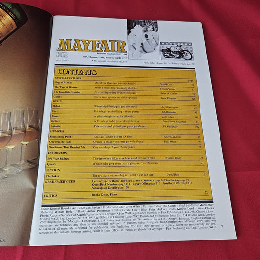 Mayfair Magazine May 1980 Vol 15 No 5 (1374) Fiona Brown Pre-War Biking Malta