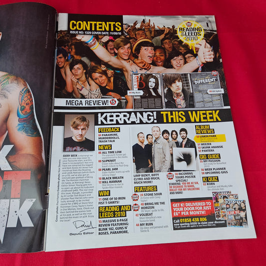 Kerrang! Magazine 11 September 2010 (1376) Stone Sour Linkin Park You Me At Six Korn
