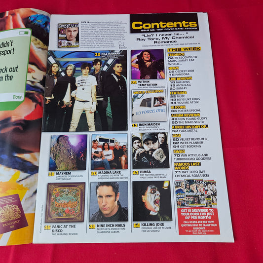 Kerrang! Magazine 15 March 2008 (1376) Muse My Chemical Romance Iron Maiden Nine Inch Nails
