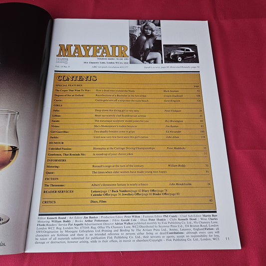 Mayfair Magazine Vol 15 No 9 (1394) Sarah Green Jackie Julia Vivien