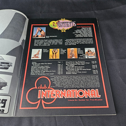 Club International Magazine October 1977 Volume 6 Number 10 (1385) Eve Barbi Delia Erna Donna Annette Glamour Models Lancia Cars