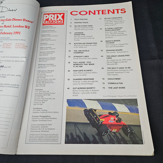 Prix Editions Magazine December 1990 (1396) Formula One Ferrari 641/2 Maserati 250 Monaco GP F1 Magazine