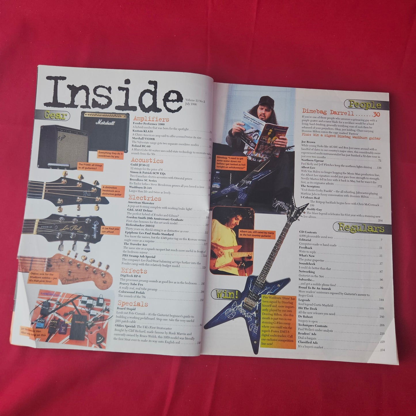 Guitarist Magazine July 1996 (1422) Dimebag Darrell Albert Lee Buddy Guy Joe Brown Northern Uproar