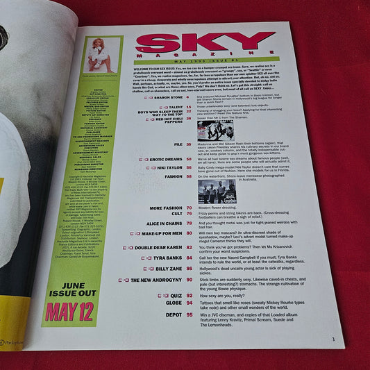 Sky Magazine May 1993 (1428) Sharon Stone Red Hot Chili Peppers Tyra Banks Alice In Chains