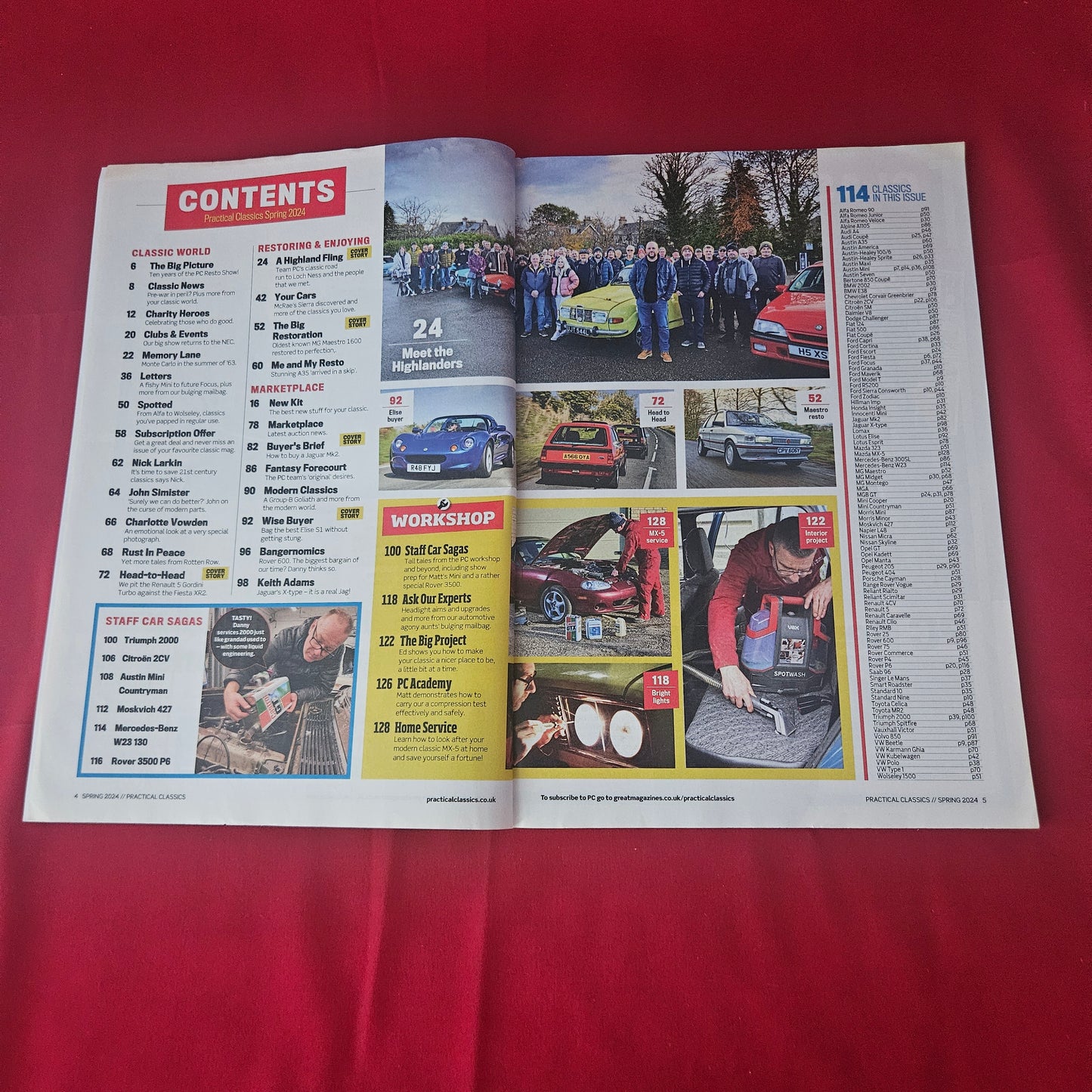 Practical Classics Magazine Spring 2024 (1432) Ford Escort Mexico Jaguar Mk2 Lotus Elise MG Maestro
