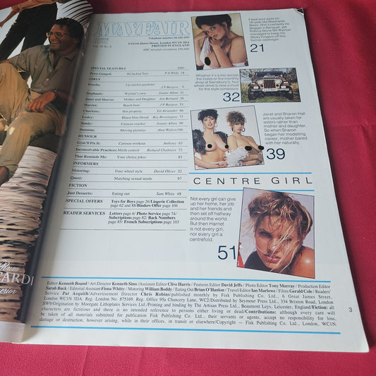 Mayfair Magazine June 1989 Vol 24 No 6 Janet & Sharon Hall Harriet (1439)