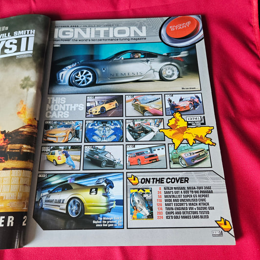 Max Power Magazine October 2003 RARE Nissan 350Z VW Golf Sam SKU 1455