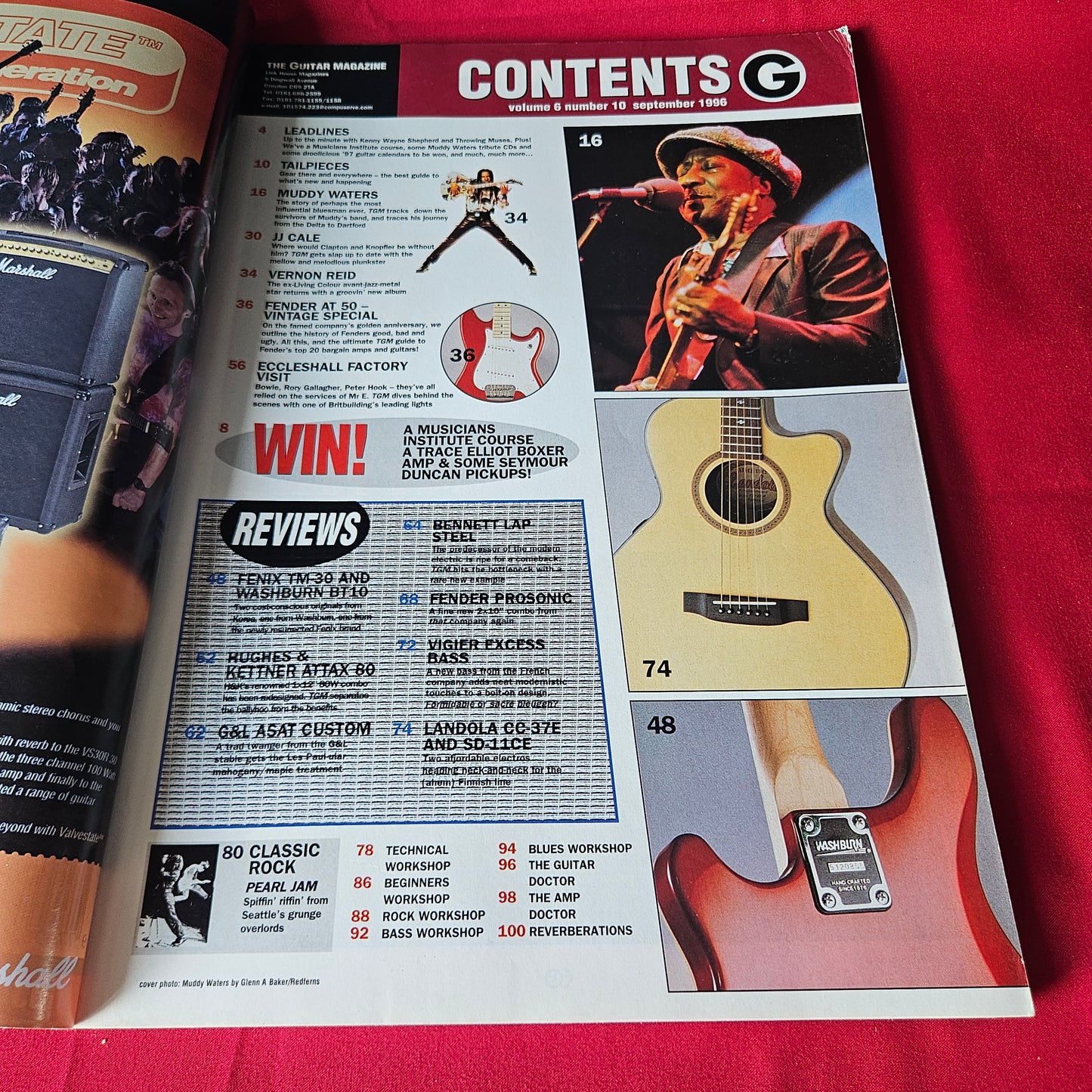 The Guitar Magazine September 1996 Muddy Waters Pearl Jam JJ Cale Vernon Reid 1457