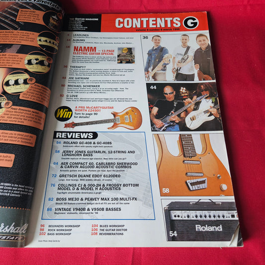 The Guitar Magazine March 1998 Therapy? Joe Satriani Michael Schenker G Love SKU 1457