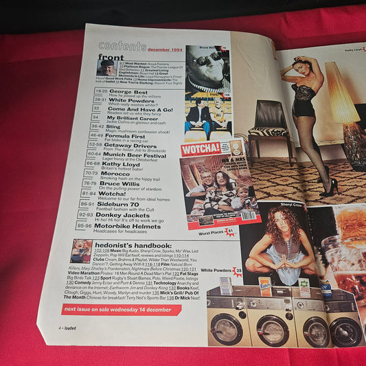 Loaded Magazine December 1994 Kathy Lloyd George Best Bruce Willis Sheryl Crow SKU 1462