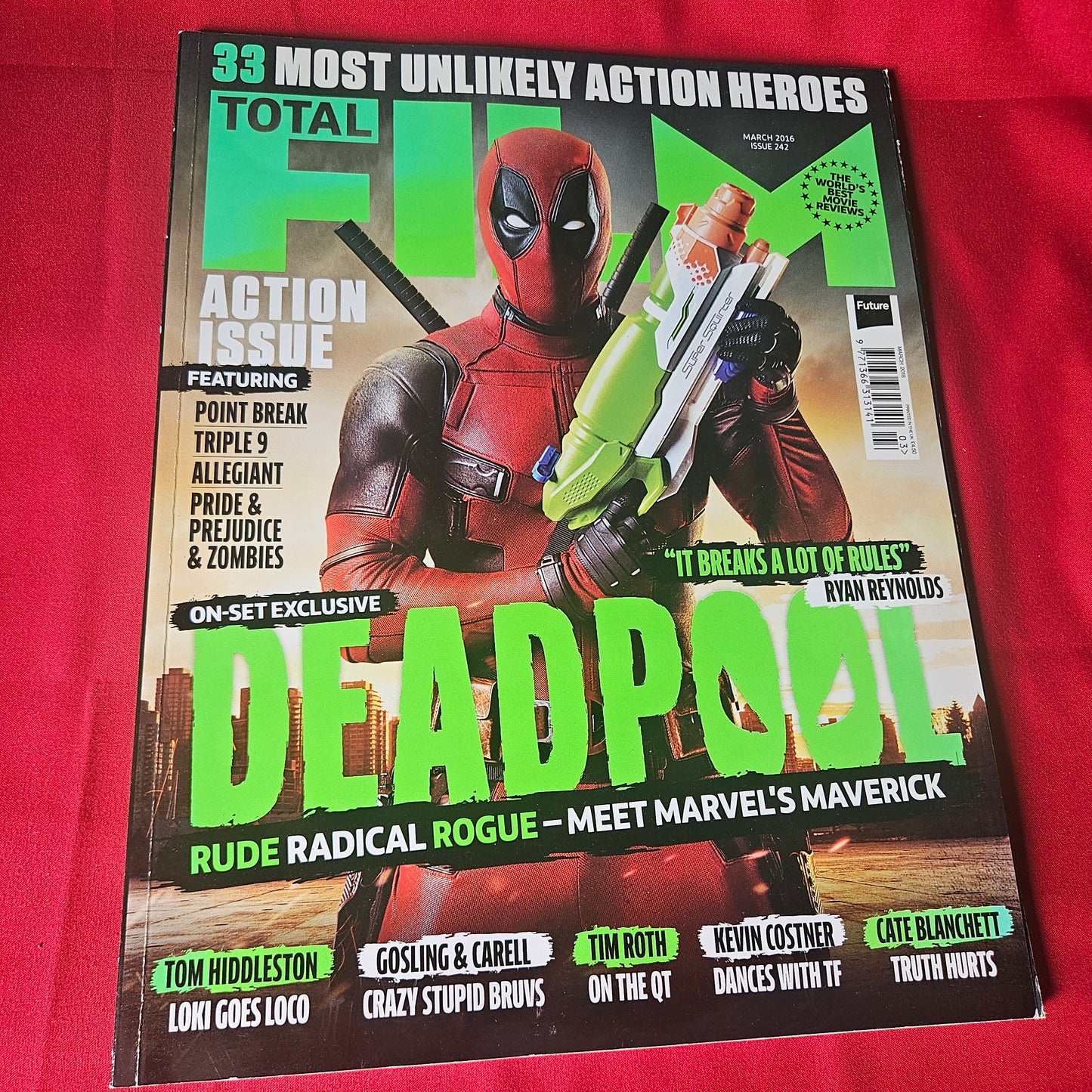 Total Film Magazine March 2016 Deadpool Ryan Reynolds Tom Hiddleston Cate Blanchett SKU 1483