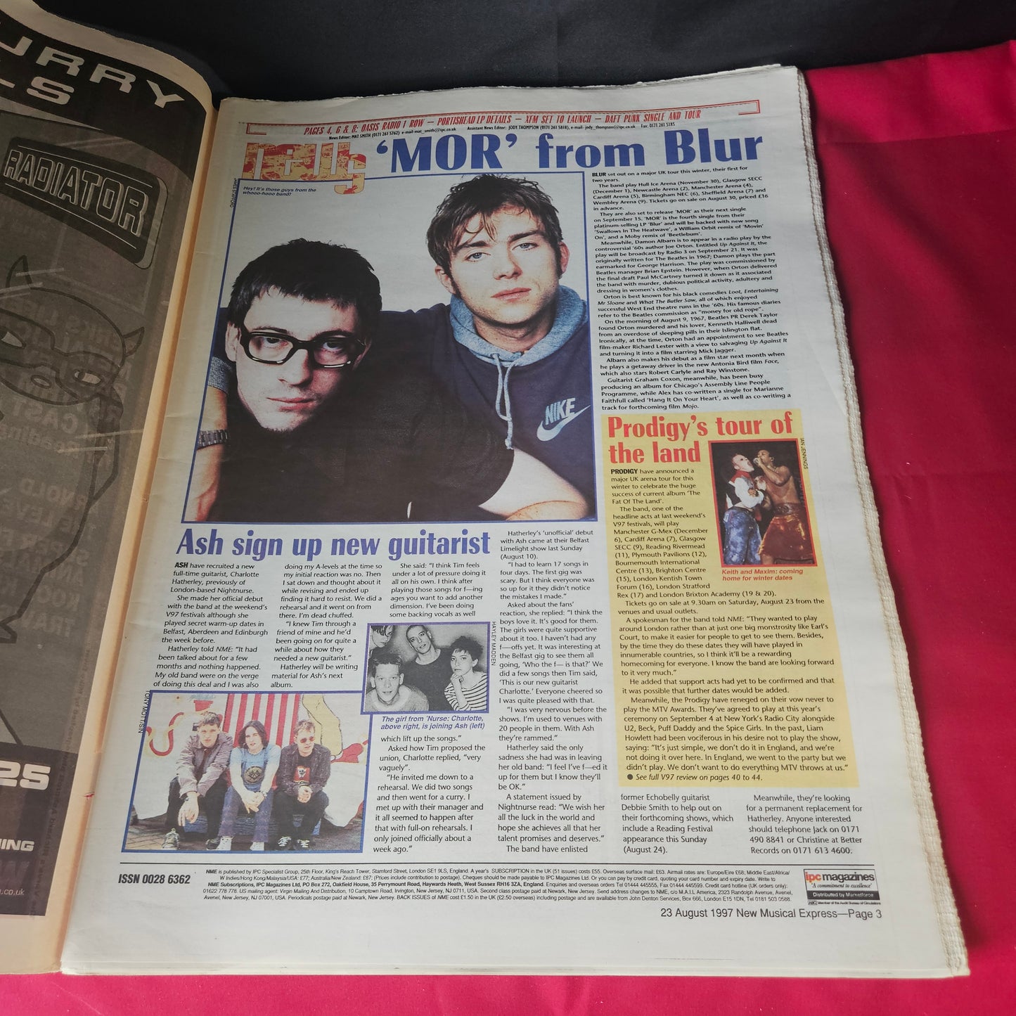 NME Magazine 23 August 1997 Richard Ashcroft The Verve Prodigy Blur Metallica NP003