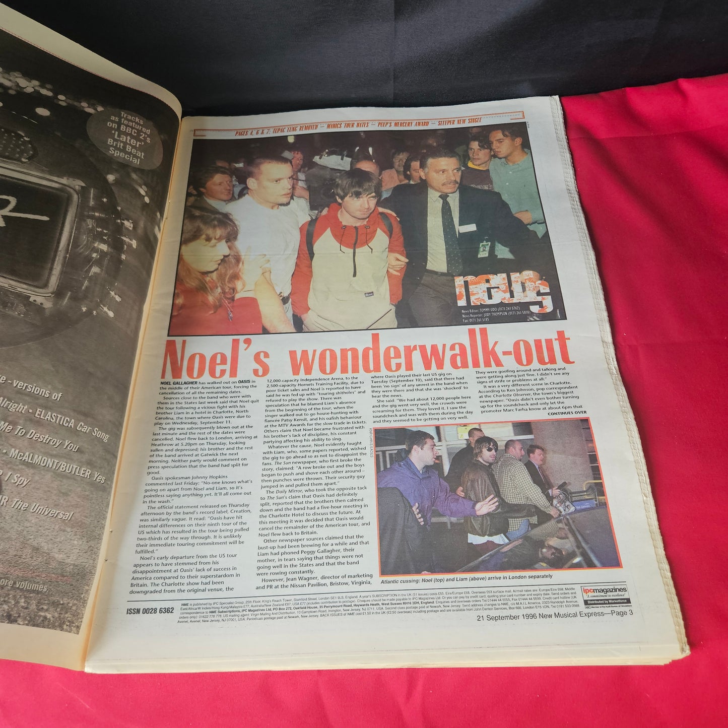 NME Magazine 21 September 1996 Oasis Noel Gallagher Kula Shaker Manic Street Preachers NP003