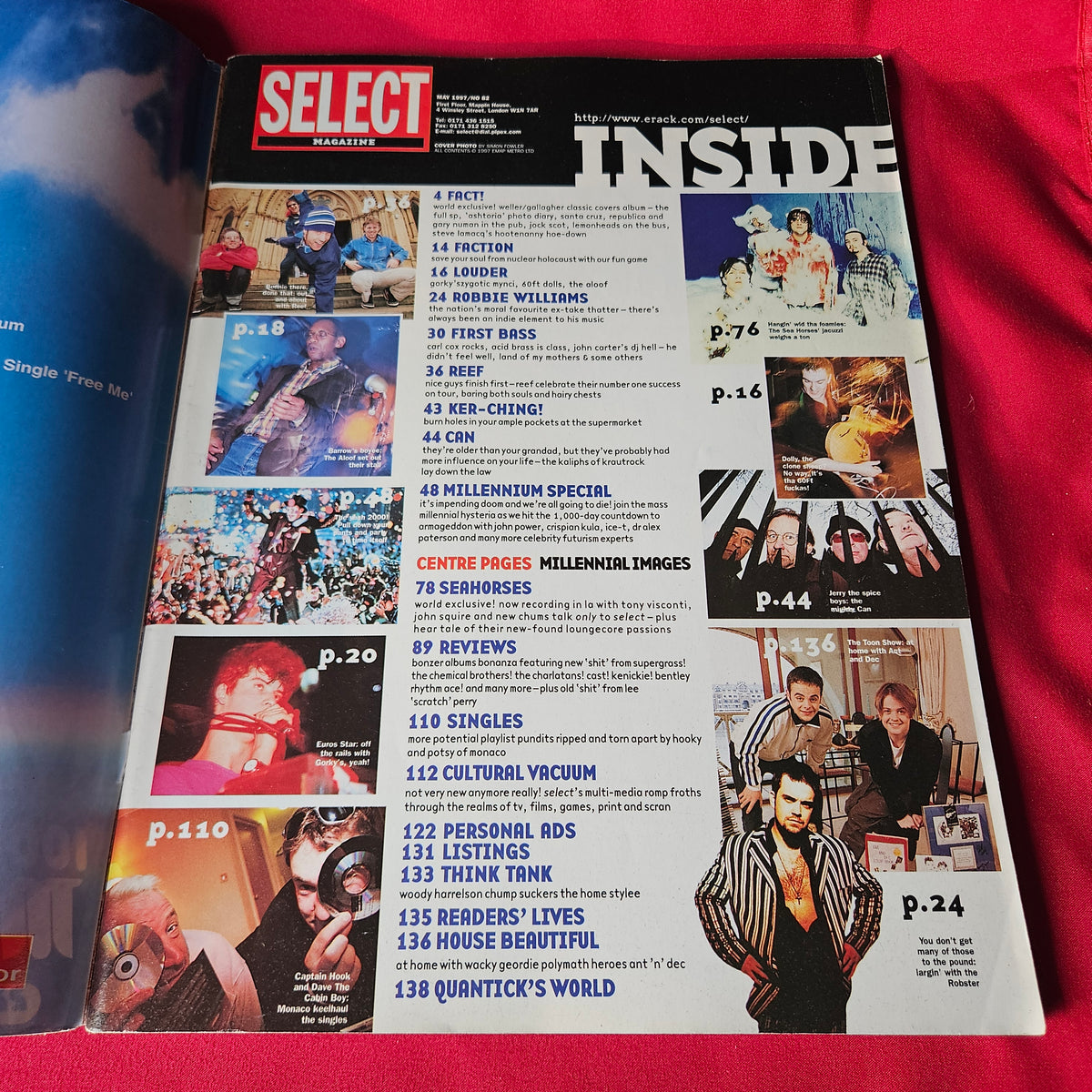 Select Magazine May 1997 John Squire The Seahorses Reef Robbie Williams SKU 1494