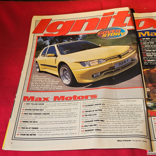 Max Power Magazine August 1996 Peugeot 306 Dimma Ford Cosworth Tuning Cars (1500)