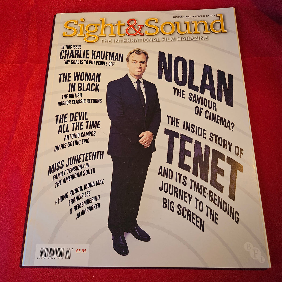 Sight & Sound Magazine October 2020 Christopher Nolan Tenet Charlie Kaufman SKU 1536