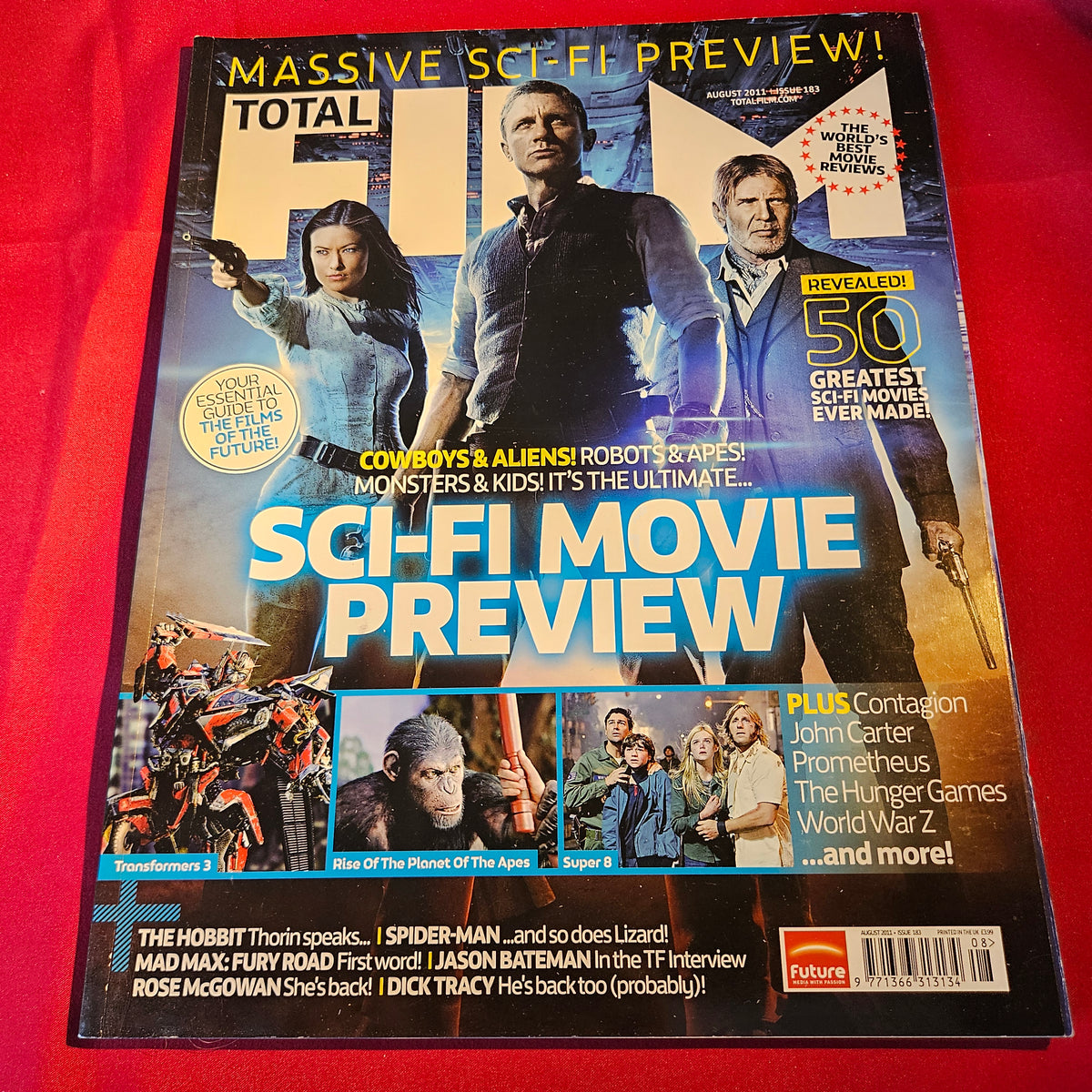 Total Film Magazine August 2011 Issue 183 Cowboys & Aliens Sci-Fi Preview SKU 1537