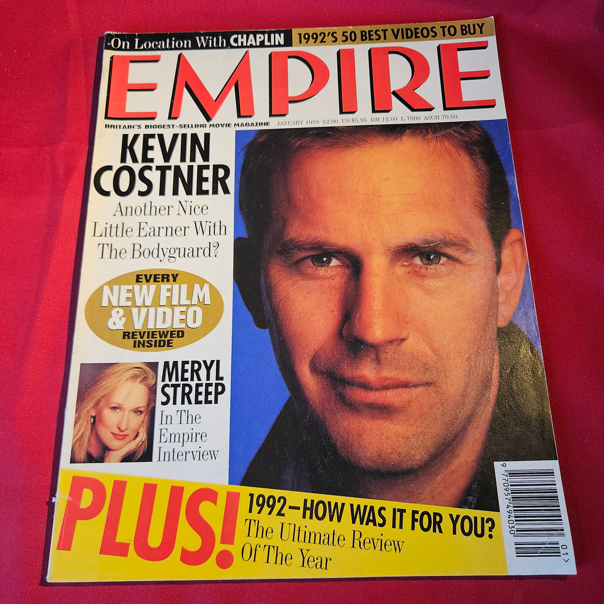 Empire Magazine January 1993 Kevin Costner The Bodyguard Meryl Streep Chaplin SKU 1539