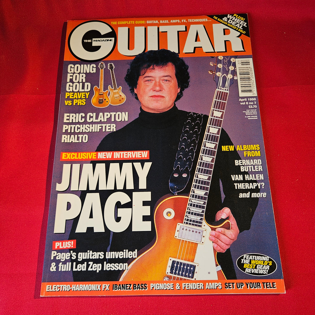 Guitar Magazine April 1998 Jimmy Page Led Zeppelin Eric Clapton SKU 1551